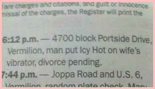 police blotter chemical play